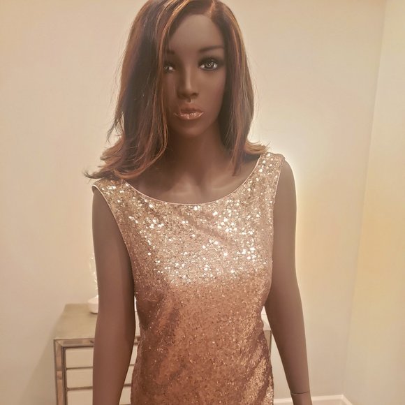 JAYGODFREY Dresses Jay X Jay Godfrey Gold Sequined Cocktail Dress